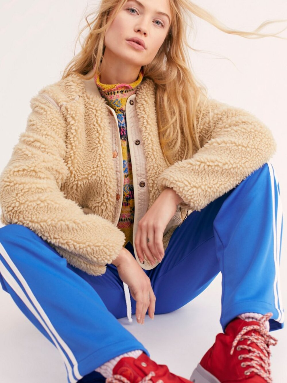 Scotch & Soda Teddy Sherpa Bomber Jacket Cream S